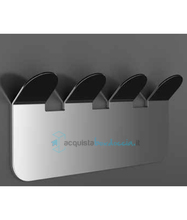 appendiabito a 4 posti acciaio lucido serie easy capannoli - versione adesivo o silicone 