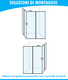 box doccia angolare porta scorrevole 70x90 cm opaco altezza 180 cm