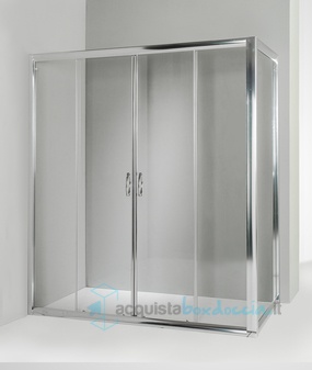 box doccia angolare anta fissa porta scorrevole 65x165 cm trasparente