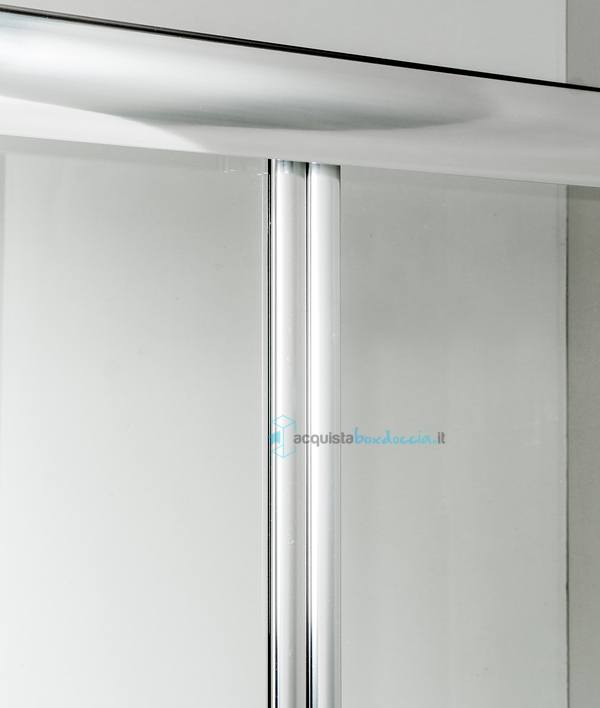 box doccia angolare anta fissa porta scorrevole 100x165 cm trasparente