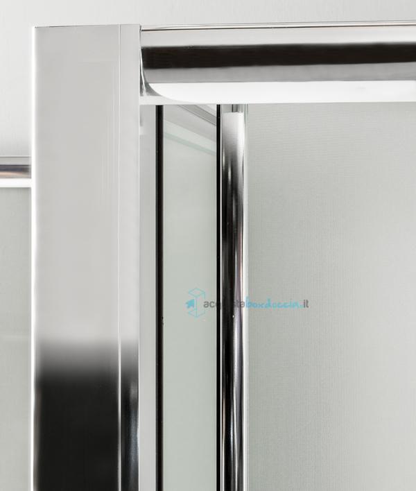 box doccia angolare anta fissa porta scorrevole 65x130 cm opaco