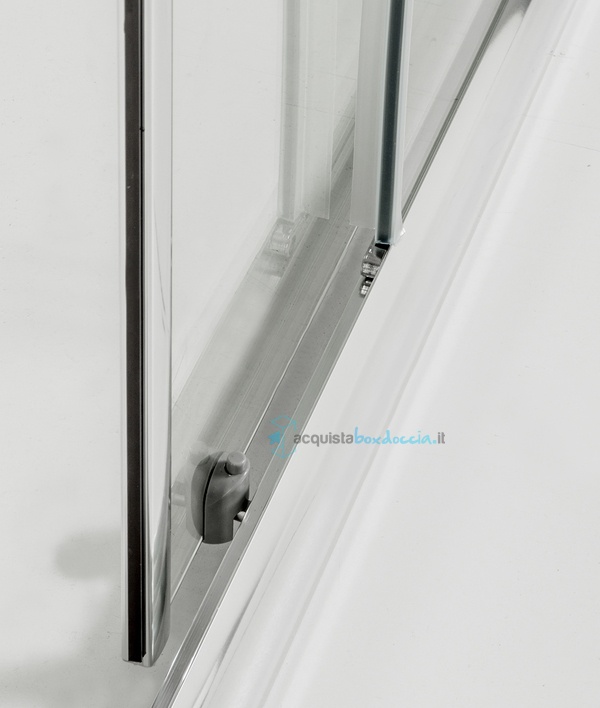 box doccia angolare anta fissa porta scorrevole 100x140 cm trasparente