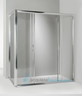 box doccia angolare anta fissa porta scorrevole 80x165 cm trasparente