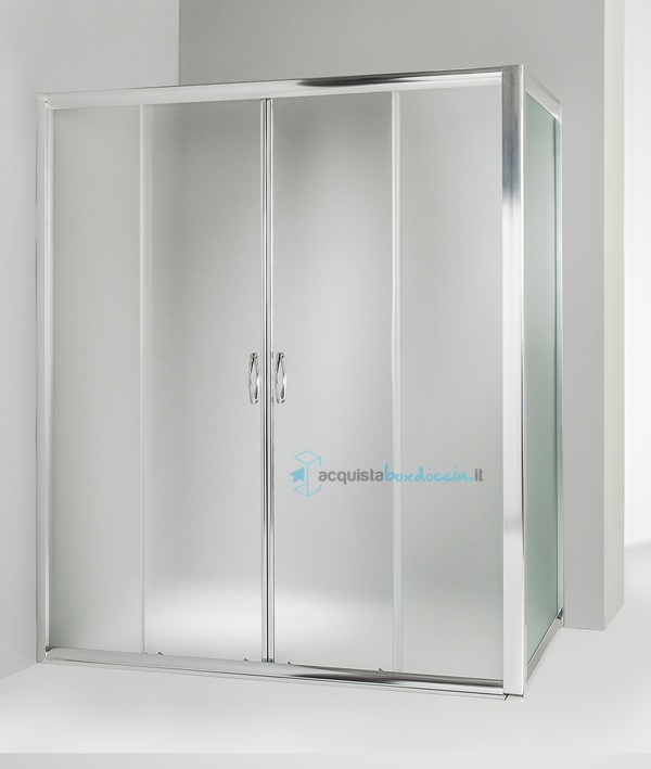 box doccia angolare anta fissa porta scorrevole 90x165 cm opaco