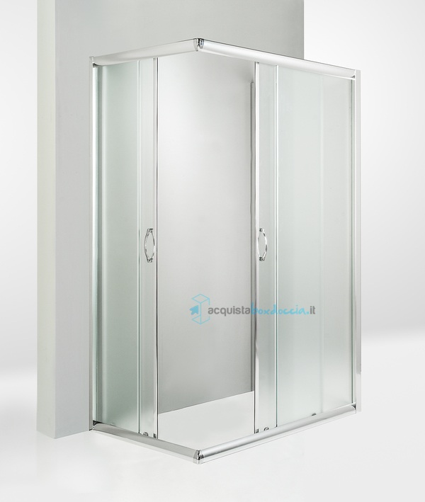 box doccia 3 lati porta scorrevole 60x105x60 cm opaco