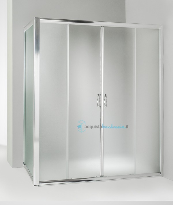 box doccia angolare anta fissa porta scorrevole 90x170 cm opaco
