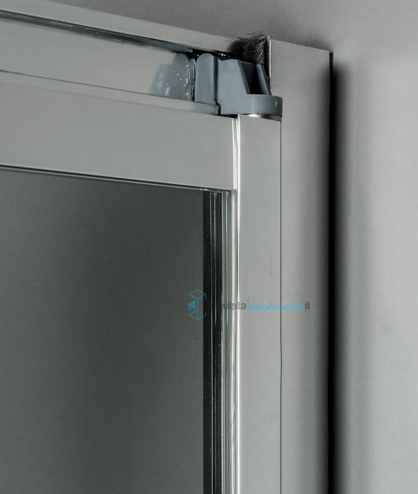 box doccia angolare anta fissa porta soffietto 95x80 cm trasparente