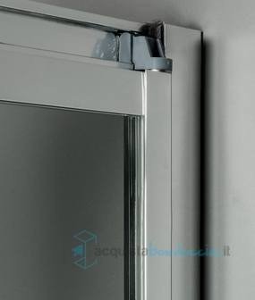 box doccia angolare anta fissa porta soffietto 80x80 cm trasparente