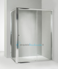 box doccia angolare anta fissa porta scorrevole 95x155 cm trasparente