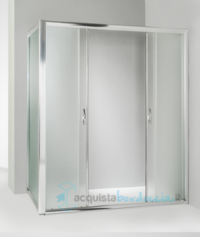 box doccia angolare anta fissa porta scorrevole 100x165 cm opaco