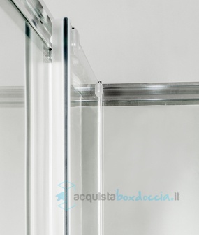 box doccia angolare anta fissa porta scorrevole 65x130 cm trasparente