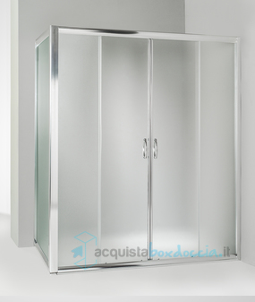 box doccia angolare anta fissa porta scorrevole 60x165 cm opaco