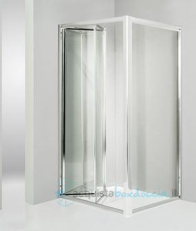 box doccia angolare anta fissa porta soffietto 75x80 cm trasparente