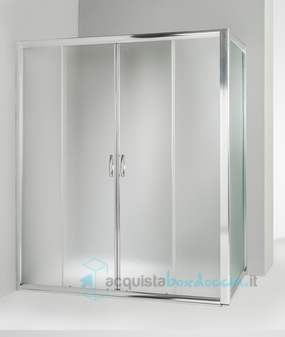 box doccia angolare anta fissa porta scorrevole 75x165 cm opaco