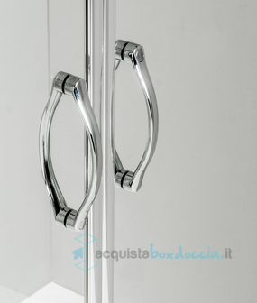 box doccia angolare anta fissa porta scorrevole 95x165 cm trasparente