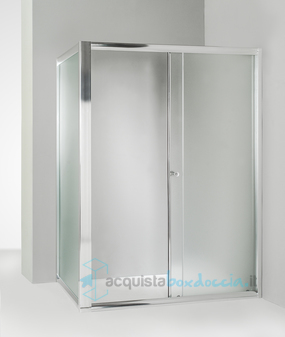 box doccia angolare anta fissa porta scorrevole 65x160 cm opaco
