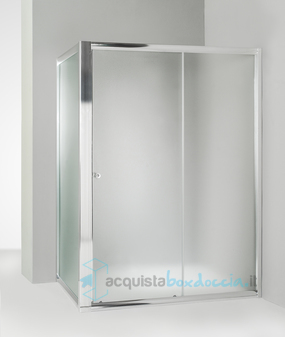 box doccia angolare anta fissa porta scorrevole 65x160 cm opaco