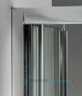 box doccia angolare anta fissa porta soffietto 80x110 cm trasparente