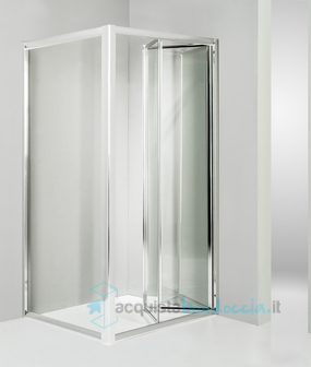box doccia angolare anta fissa porta soffietto 100x60 cm trasparente