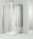 box doccia angolare anta fissa porta soffietto 100x60 cm trasparente