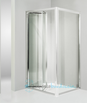 box doccia angolare anta fissa porta soffietto 75x60 cm trasparente