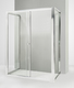 box doccia 3 lati con 2 ante fisse e porta scorrevole 100x150x100 cm trasparente 