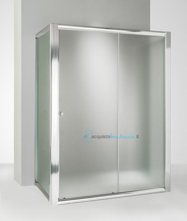 box doccia angolare anta fissa porta scorrevole 85x110 cm trasparente