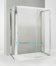 box doccia 3 lati con 2 ante fisse e porta scorrevole 100x120x100 cm trasparente 