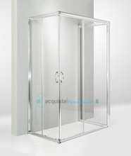 box doccia 3 lati porta scorrevole 95x65x95 cm trasparente