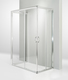 box doccia 3 lati porta scorrevole 60x120x60 cm trasparente