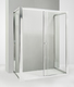 box doccia 3 lati con 2 ante fisse e porta scorrevole 70x150x70 cm trasparente 