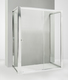 box doccia 3 lati con 2 ante fisse e porta scorrevole 80x130x80 cm trasparente 