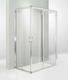 box doccia 3 lati porta scorrevole 100x70x100 cm trasparente