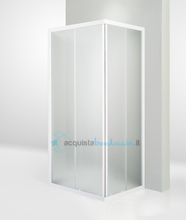 box doccia 3 lati porta scorrevole 80x90x80 cm opaco bianco