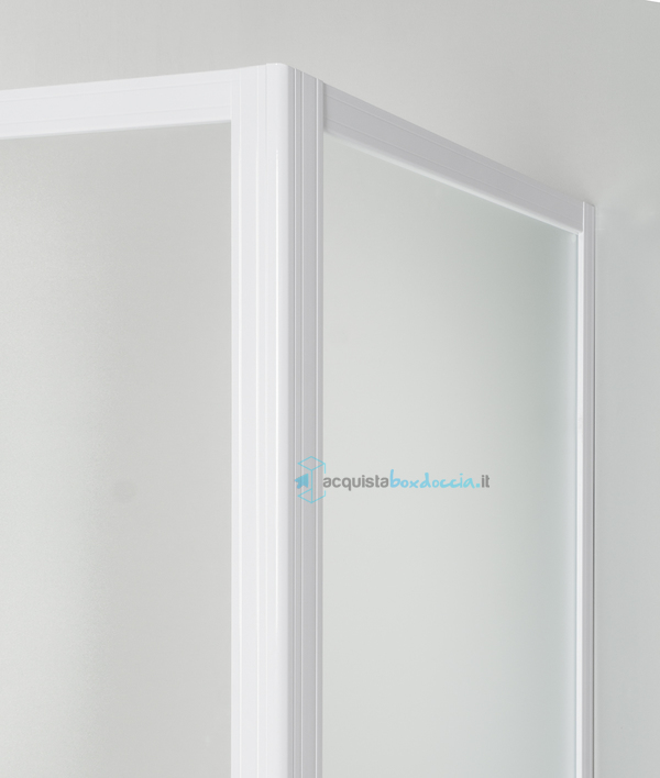 box doccia 3 lati porta scorrevole 70x70x70 cm opaco bianco