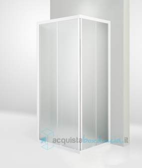 box doccia 3 lati porta scorrevole 70x100x70 cm opaco bianco