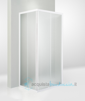 box doccia 3 lati porta scorrevole 80x60x80 cm opaco bianco