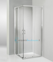 box doccia angolare porta scorrevole 110x120 cm trasparente serie n
