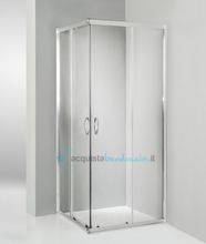 box doccia angolare porta scorrevole 90x90 cm trasparente altezza 180 cm