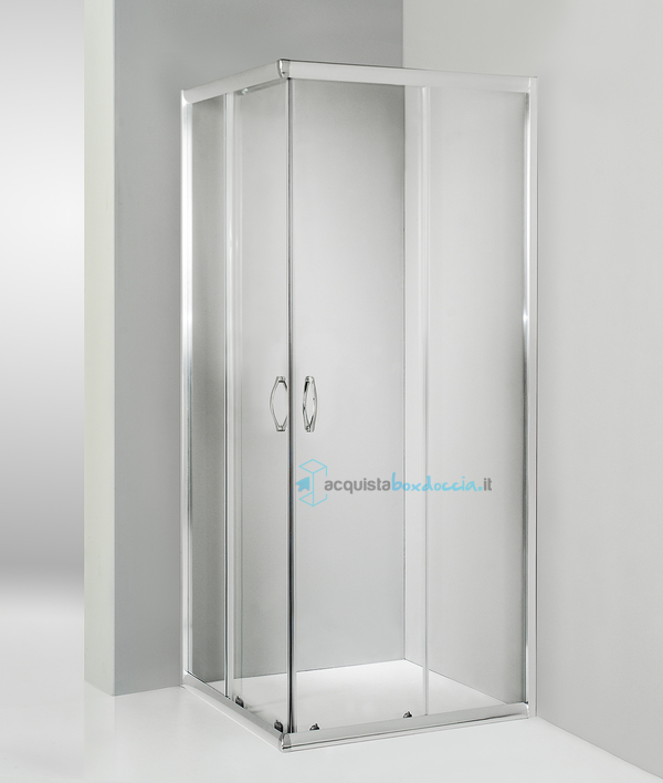 box doccia angolare porta scorrevole 100x120 cm trasparente serie n