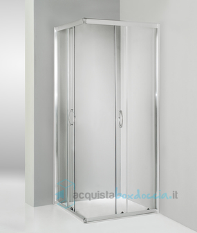 box doccia angolare porta scorrevole 100x110 cm trasparente serie n