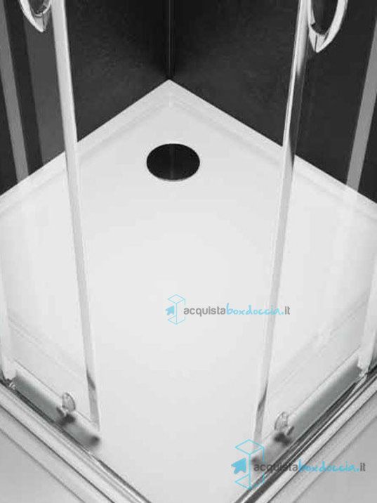 cabina box doccia angolare porta scorrevole 80x120 cm opaco 6 mm serie x