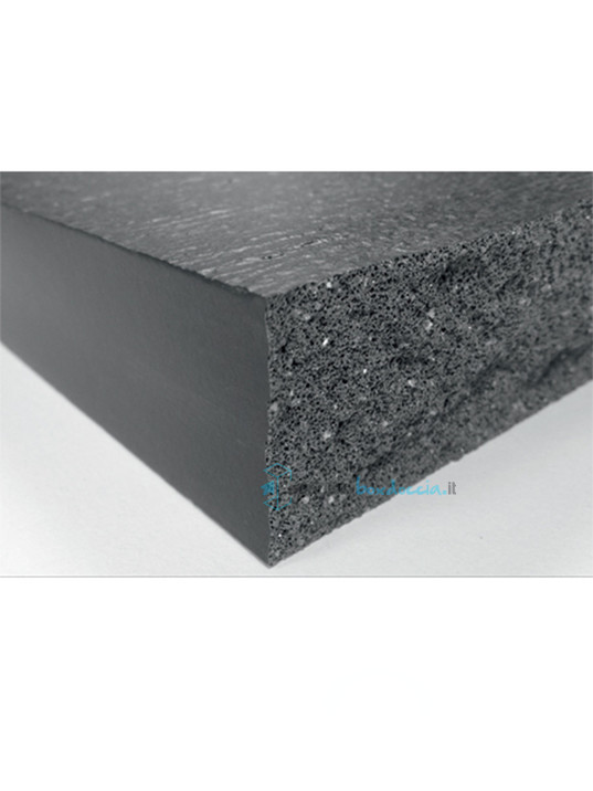 piatto doccia 75x115 cm in resina ultrasottile senza bordo altezza 3 cm colore nero/black serie wall