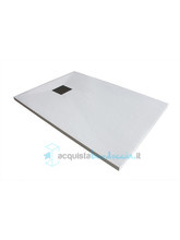 piatto doccia 75x115 cm in resina ultrasottile senza bordo altezza 3 cm colore bianco/white serie wall