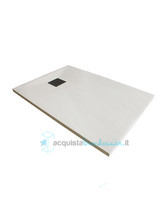 piatto doccia 70x135 cm  altezza 3 cm in resina ultrasottile senza bordo colore beige serie wall