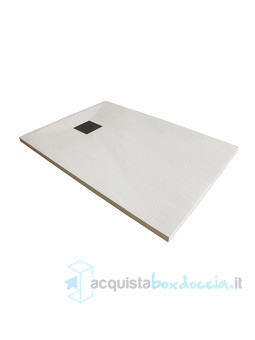 piatto doccia 70x125 cm  altezza 3 cm in resina ultrasottile senza bordo colore beige serie wall