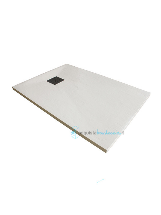piatto doccia 70x100 cm altezza 3 cm in resina ultrasottile senza bordo colore beige serie wall