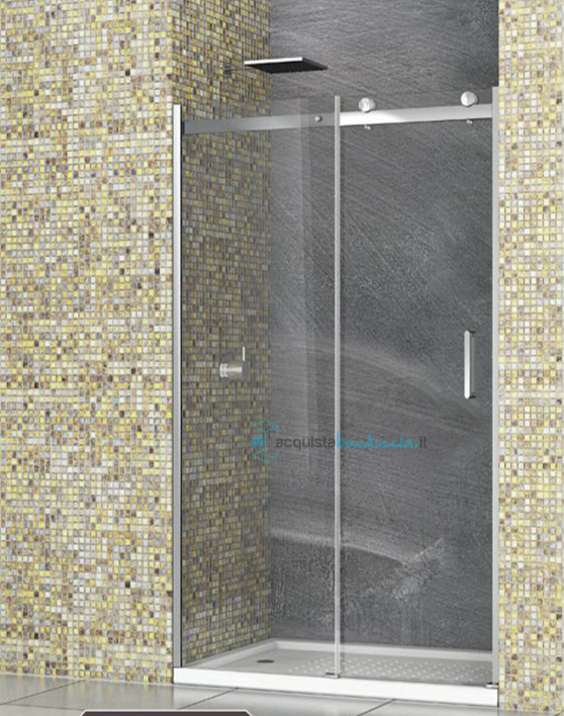 porta doccia scorrevole 120x190 cm - cristallo 8mm trasparente