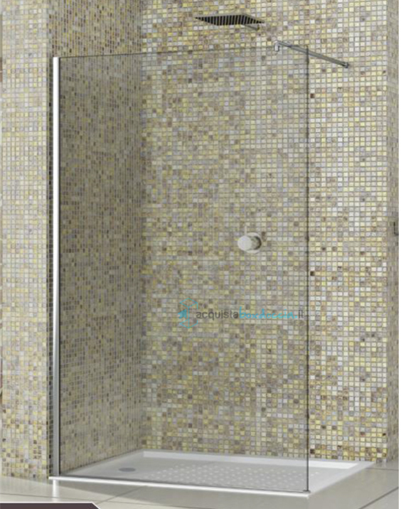 parete doccia walk in 120x200h cm cristallo 8mm trasparente - 1 brancetto -v1