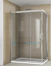 box doccia angolare porta scorrevole 70x100 cm trasparente altezza 190 cm serie f